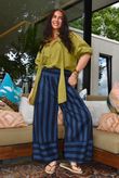 Bloc Stripe Wide Leg Pant Ink & Navy